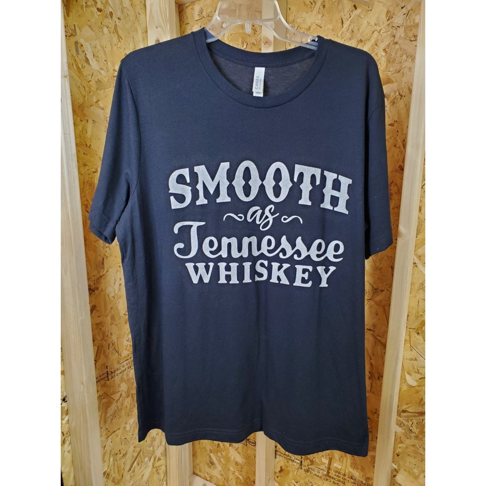 Unisex Black T-SHIRT Size XL SMOOTH AS TENNESSEE WHISKEY by Canvas Short Sleeve
